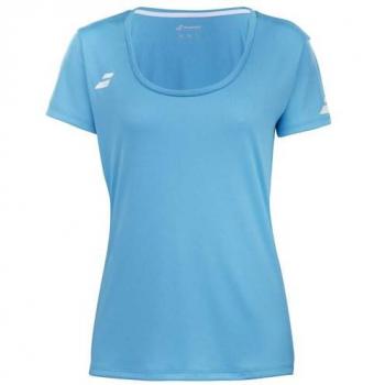 Babolat Camiseta De Manga Corta Play para Chicas - Azul, 100% poliéster, diseño ligero y transpirable, tecnología de absorción de humedad, ajuste cómodo y moderno