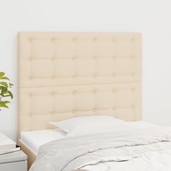 Cabeceros 2 unidades de tela color crema 100x5x78/88 cm Vidaxl Crema