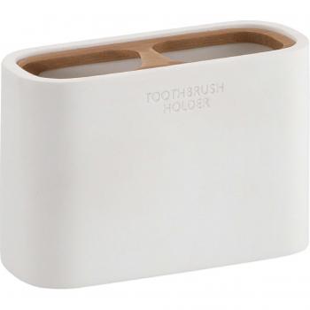 Gedy Ninfea Portacepillos, Resina, Blanco, 5.6 X 12.8 X 8.5