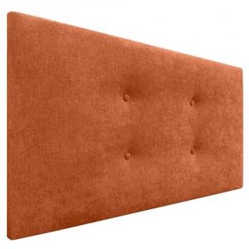 Cabecero Tapizado de Polipiel o Tela Aqualine con 2 Hileras de Botones - Naranja (90x50cm para camas 80/90)