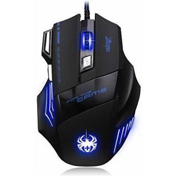 Ayete Ratón para Gaming Cable Gaming Mouse Óptico con 7 Botones programables y 5 dpi Ajustables 1000/1600/2400/3200/7200 Compatible con Laptop Desktop Windows etc