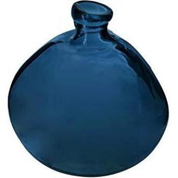 Jarrón 'Dame Jeanne' - vidrio reciclado - azul tormenta - diámetro 33 cm - Atmosphera Créateur D'intérieur