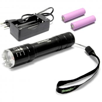 Linterna LED SKY WOLF EYE TLY-006 + Cargador doble + 2 Pilas ICR18650