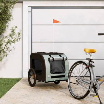vidaXL Pet Bike Trailer - Grey and Black Oxford Fabric & Iron