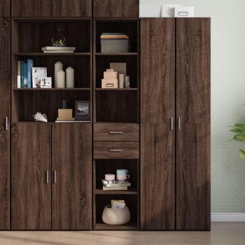 Armario de madera multicapa color roble marrón 40x42,5x185 cm