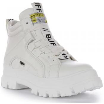 Buffalo Aspha NC Mid White Vegan Trainers for Men, Size 10 UK