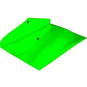 Grafoplás 04871625 － Sobres de plástico brillante － 12 unidades tamaño folio color verde fluor
