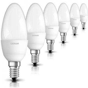 Osram Star Bombilla LED E14, 5.7 W, Blanco, Pack de 6 unidades