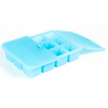 PINFI 81134 - Cubitera de silicona con tapas, 12 cavidades, color azul cielo