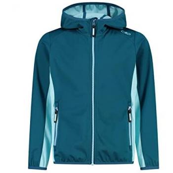 CMP Chaqueta Softshell Ligera para Niños con Capucha Fija, Agua Profunda del Lago, Talla 104