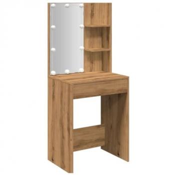 Tocador con luces LED Roble Artisan 60x40x140 cm