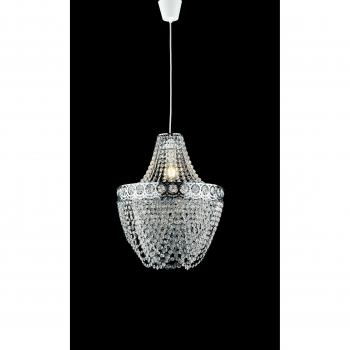 Lámpara Colgante Imperio Bolero Acrílica 40cm, Plafón Colgante Cromo, Acrílico 40x49cm