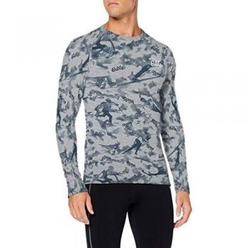 Odlo Bl Top Crew Neck L/S Active Warm Originals - Camiseta Interior para Hombre, Hombre, 154202, Grey Melange - AOP FW19, XX-Large