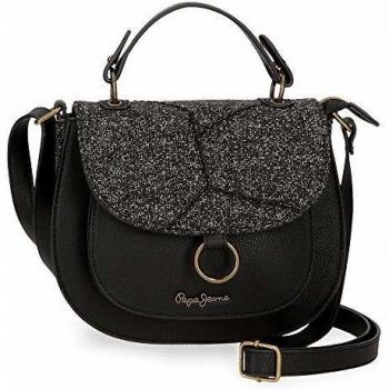 Pepe Jeans (Pepeb) Claire, Bandolera con Solapa, Negro
