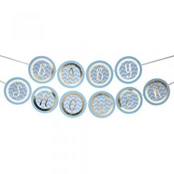 Guirnalda Baby Shower Chevron Azul