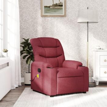 Silla de masaje reclinable de tela color vino tinto Vidaxl 637520