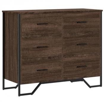 Cajonera de madera de ingeniería marrón roble 91x35,5x74,5 cm