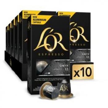 L'Or Espresso Café Onyx Intensidad 12 - 100 cápsulas de aluminio compatibles con máquinas Nespresso (R)