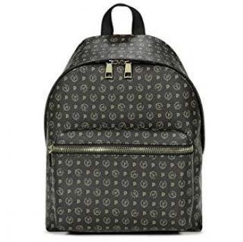 Pollini Women's Heritage Classic Logo Backpack - Black and Red
