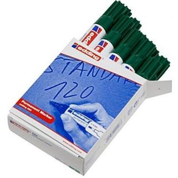 edding 550-004 - Marcador permanente con punta redonda, 3 - 4 mm, 10 unidades, color verde