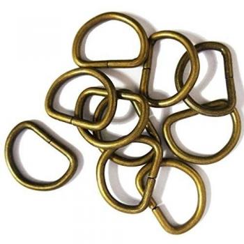 DMAG03 metal oro antiguo D Forma del bolso de la hebilla de 35x26mm - Paquete de 10