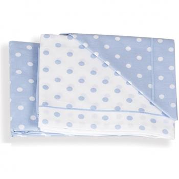Juego de Sábanas para Cuna 3 Piezas Italbaby Pois Azul