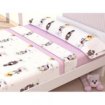 Juego de Sábanas Infantiles Roomers - Blanco, Gris, Beige, Azul, Rosa, Malva - Alto 30 Cms, 50% Algodón/50% Poliéster