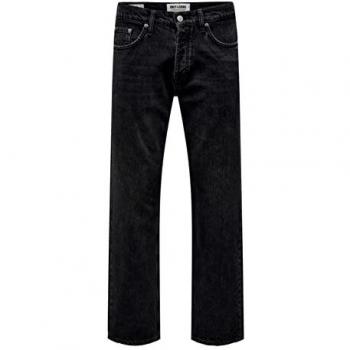 Only & Sons Edge Loose Fit Black Denim Jeans