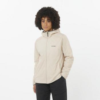 Chaqueta impermeable con capucha Salomon Mountain Flex para mujer color Beige (M)