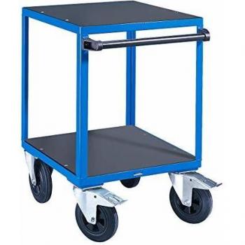 Carro de Montaje Kompakt Eurokraftpro con 2 Camas de 600 x 600 mm y Ruedas de Goma Sólida
