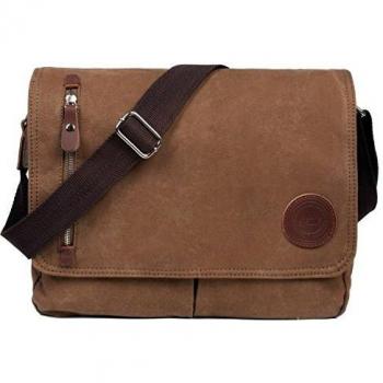 LOSMILE Bolsa Bandolera de Tela de Lona para Hombre, Vintage Canvas bolso de hombro para Messenger Bag para trabajo Uni Viaje Deporte.