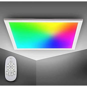 Lámpara de Techo LED RGBW 15W con Control Remoto, Temperatura de Color Ajustable y Diseño Ultra Slim 45x45 cm