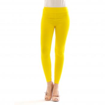 Leggins largos para mujer, algodón amarillo XL