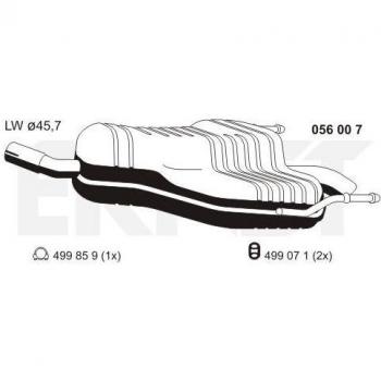 Silenciador trasero ERNST 056007 para Opel Zafira B