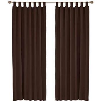 Amazon Brand - Umi Cortinas Opacas de Salon Habitacion Decorativa con Trabillas 2 Piezas 140x260cm Chocolate