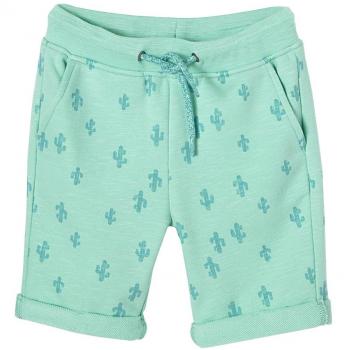 VERTBAUDET Bermudas niño de felpa flameada VERDE CLARO ESTAMPADO 14A