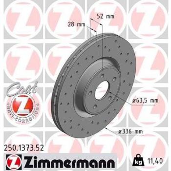 Disco de freno ZIMMERMANN 250.1373.52