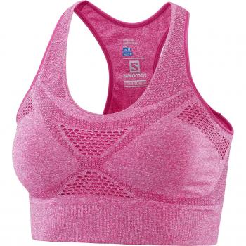 Salomon Medium Impact Sujetador, Mujer, Fucsia