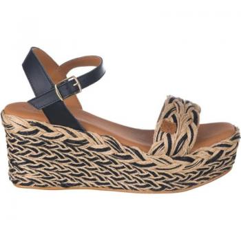 Sandalias de Mujer POPA Cuña Baja Camerun Amur Negro