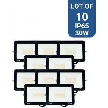 Pack x 10 Proyector LED Exterior 30W - 95lm/W - IP65 - Blanco Frío
