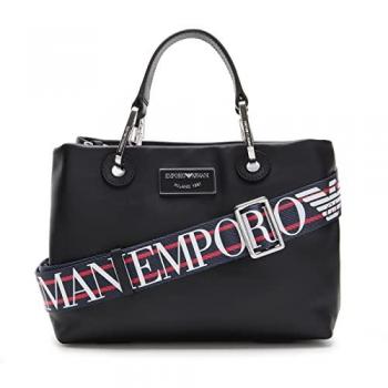 Emporio Armani Black Leather Handbag for Women - One Size
