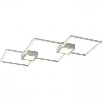 Plafón LED Lindby Makoto, 2 luces atenuables, moderno, color gris, hecho de aluminio, adecuado para salón y comedor