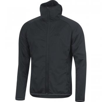 GORE BIKE WEAR Sudadera con capucha para ciclismo en carretera o MTB, Hombre, GORE WINDSTOPPER, URBAN Hoody, Talla L, Negro, JWELMU
