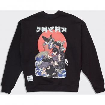 Japan Warrior Black Crew Neck Sweatshirt - Men's XL