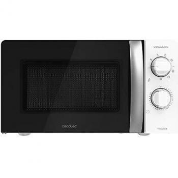 Cecotec Microondas con Grill ProClean 2110. 700W con 6 Niveles de Potencia, Capacidad 20 L, Función Grill, Tecnología 3DWave, Modo Descongelación, Temporizador hasta 30mins