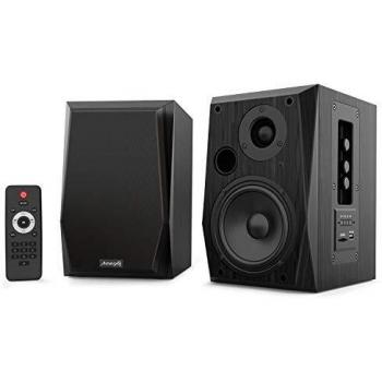 Audibax| Altavoces Beta 2BT | Altavoces Hifi | Potencia de 50 W | Con Bluetooth | Control de Graves y Agudos | Con Entrada de USB y SD | Incluye Mando a Distancia | Color Negro