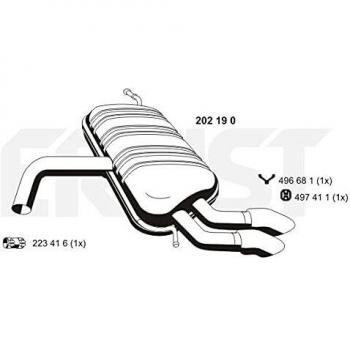 Silenciador trasero ERNST 202190 para AUDI A3 3/5 puertas