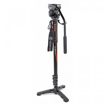 Vanguard VEO AM-264TV - Monopie de aluminio con pie retráctil y rótula de video, color negro