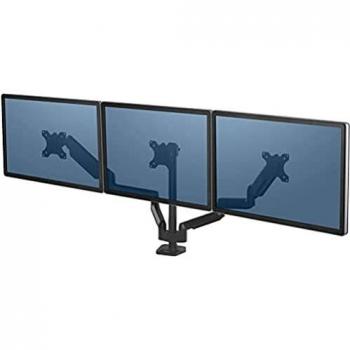 Fellowes Platinum Series Triple Monitor Stand, Ergonomic VESA Compliant Gas Spring Monitor Arm with Tilt, Swivel, Rotation Functions and USB Ports, Maximum Monitor Size 30-Inch, Maximum Weight 27 kg