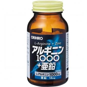 Japan ORIHIRO Arginine 1000 + Zinc Supplement 120 Capsules